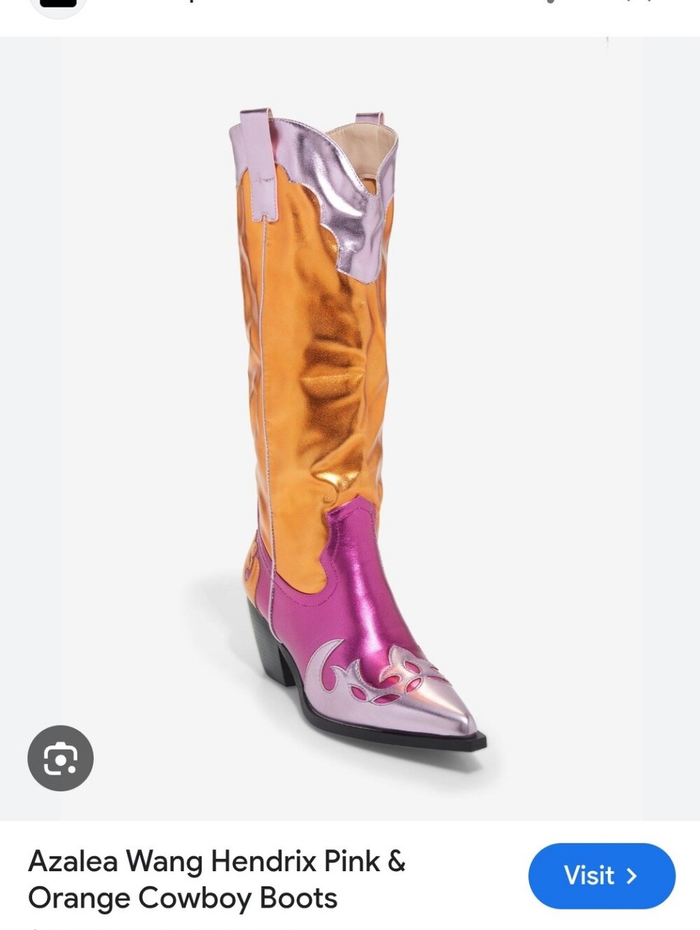 Hendrix Pink & Orange Metallic Cowboy Boots